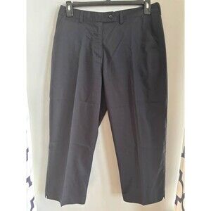 Adidas Women's Size 12 Black Stretch Capri Pants Cropped Flat Front Golf Casual